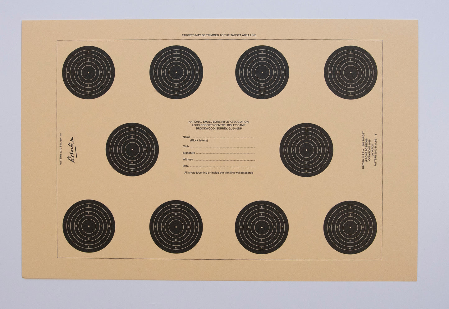 NSRA 20 Yard 10 Bull (2010BM/89-18)