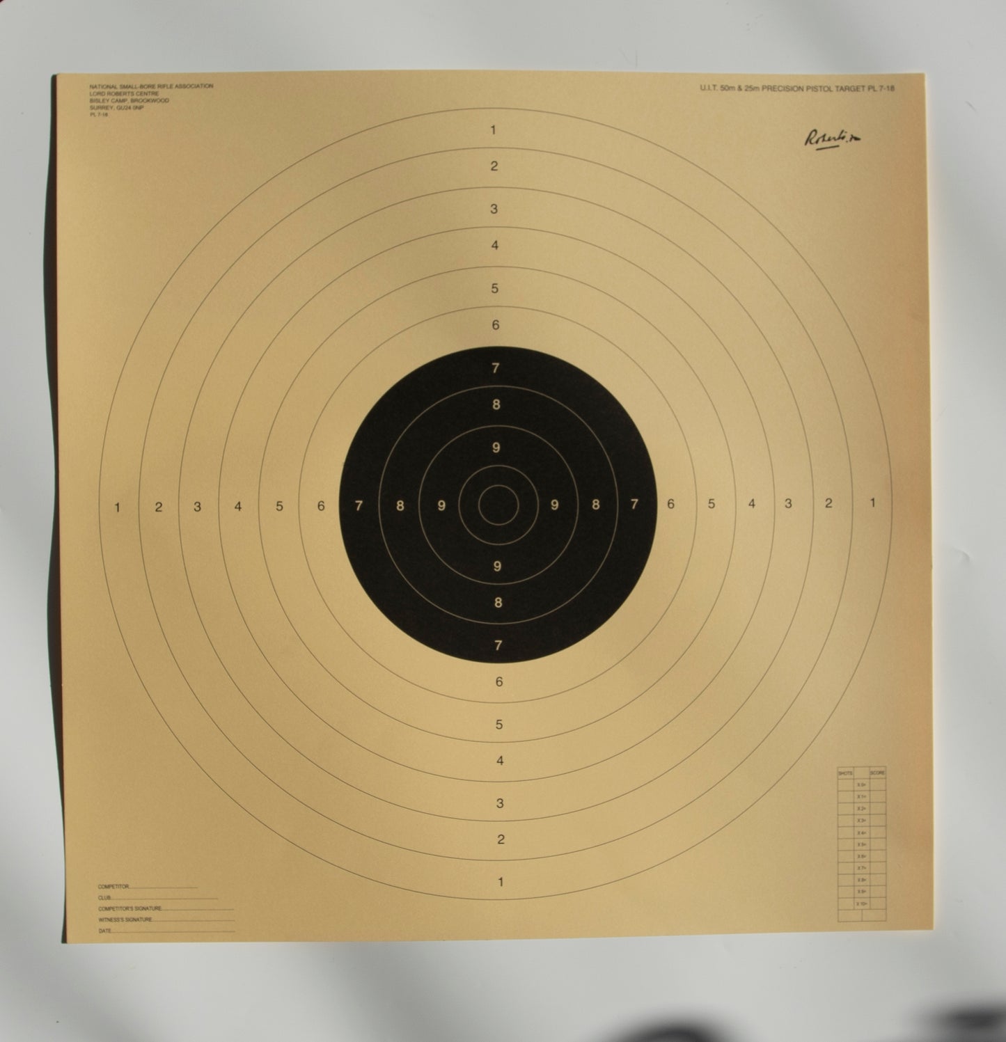 NSRA PL7-18 (50M &25M Pistol 1 Target)